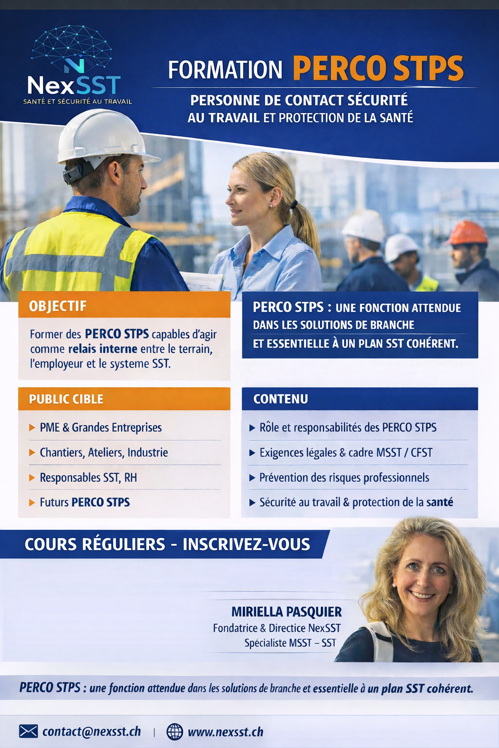 Formation PERCO STPS - Personne de Contact S\u00e9curit\u00e9 au Travail et Protection de la Sant\u00e9