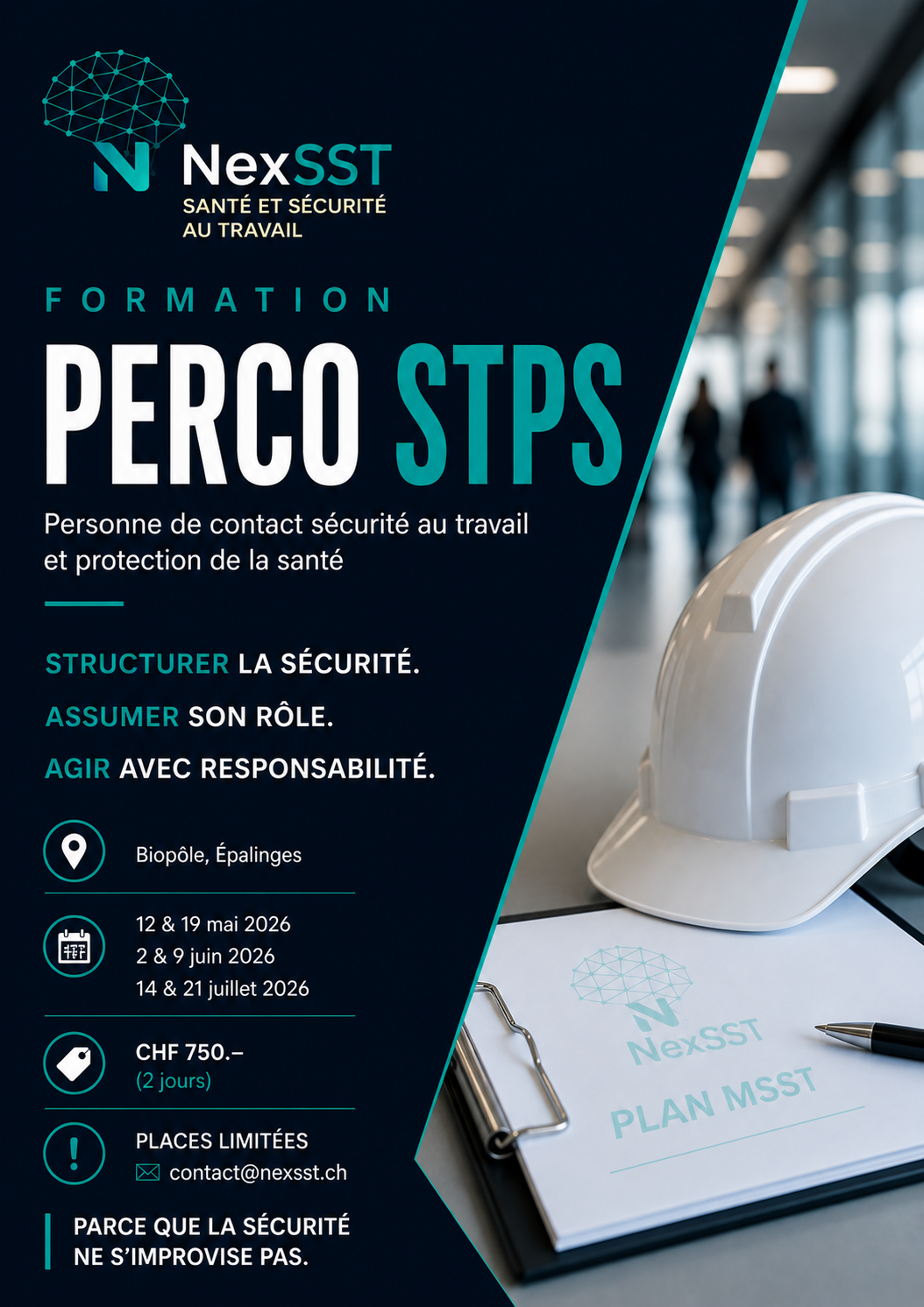 Formation PERCO STPS - Biop\u00f4le \u00c9palinges - CHF 750.- - Places limit\u00e9es